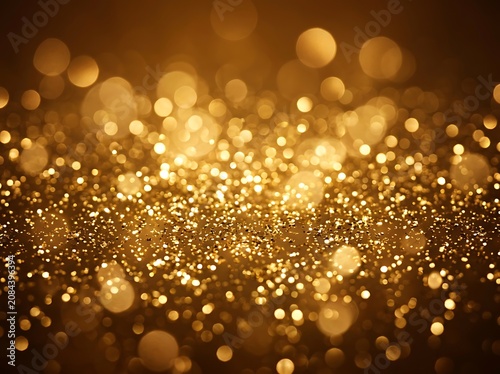 Golden Sparkling Bokeh Background Texture.