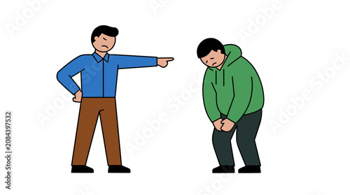 Bilde på lerret Two men standing in a confrontational stance.