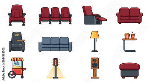 Fotografía Collection of comfortable seating and entertainment items.