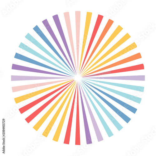 Colorful radial burst pattern with pastel colors