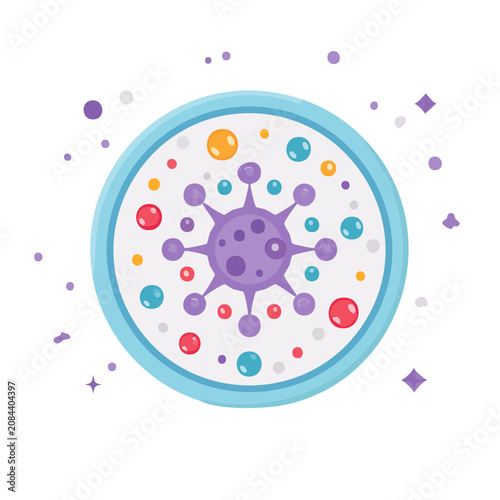 Abstract virus and cells illustration