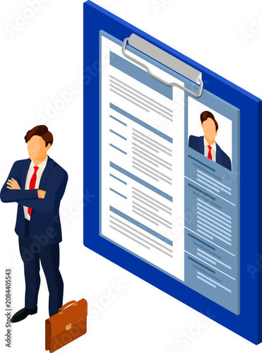 Isometric Employment and Hiring Concept