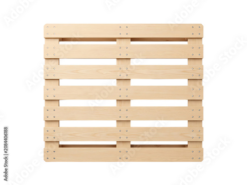 Clean Industrial Wooden Pallet Isolated on White Background for Shipping and Cargo