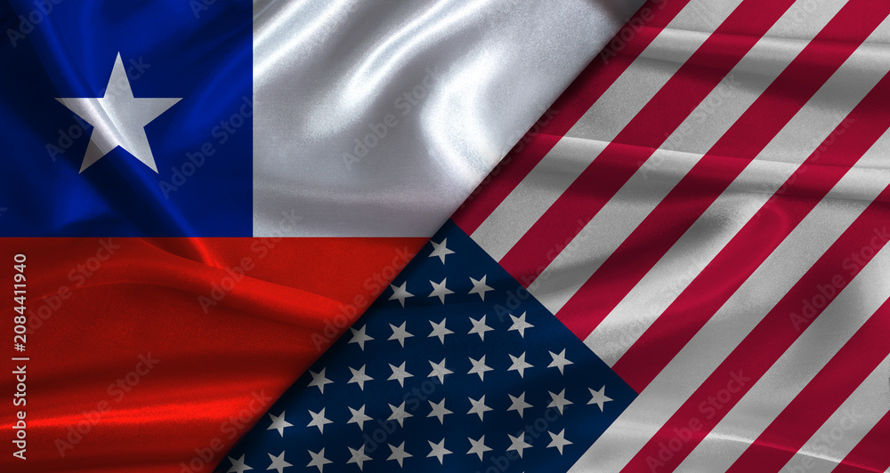 Obraz premium Bilateral relations between Chile and United States. Diplomatic relations between the United States and Chile