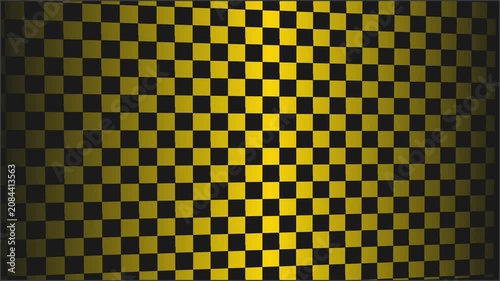 Yellow and Black Checkered Pattern Background Transitioning to Dark