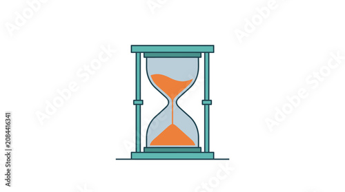 A colorful hourglass on a white background.