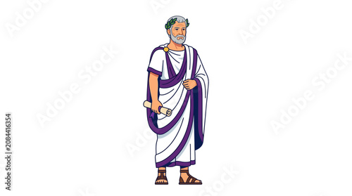 Ancient roman man in traditional clothing.