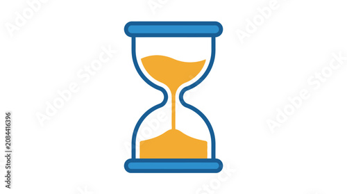A blue and yellow hourglass icon.