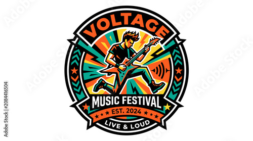 Voltage Music Festival logo design.