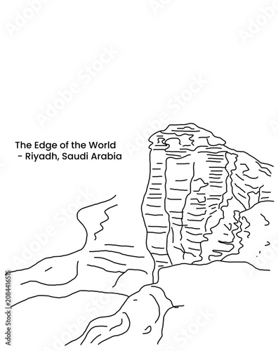Foto The Edge of the World Riyadh Saudi Arabia Desert Escarpment Landmark Line Art La