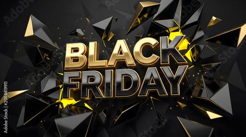Banner, Promotion. Back Friday Background, Promotional banner for Black sale with bold text and vibrant design elements