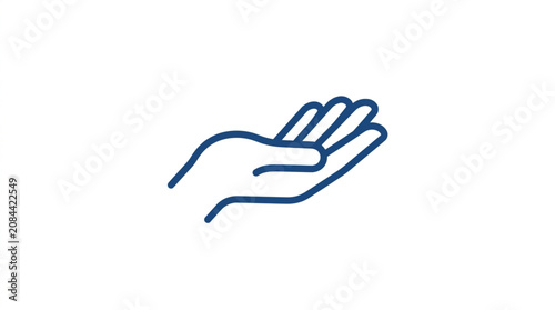Canvastavla Open Hand Icon Symbolizing Giving Receiving Help Support.
