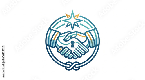 Symbol of Partnership and Trust with a Keyhole and Star.