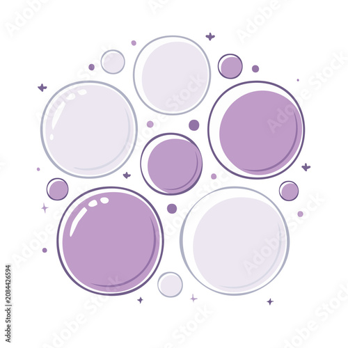 Minimalist abstract purple and gray circles vector