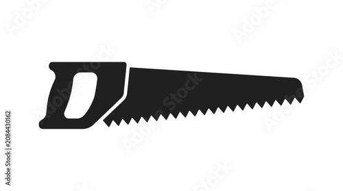 Canvastavla hand saw silhouette on white background handsaw cutting tool craft workshop diy