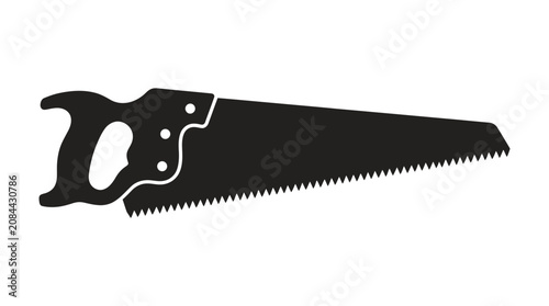 Konstfotografi hand saw silhouette on white background handsaw cutting tool black sharp blade