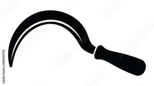 Foto sickle tool silhouette on white background farm agriculture harvest scythe cutti