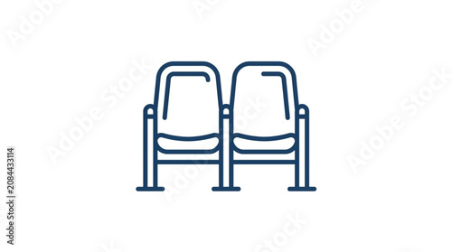 Obraz na płótnie Two empty stadium seats in a row illustration.