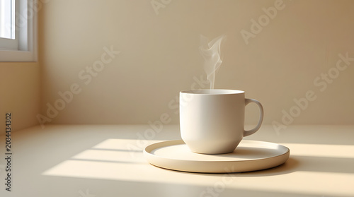 a ceramic cup having hot tea inside 