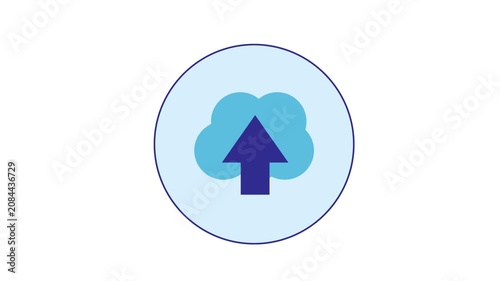 Upload Animation Icon Flat Design