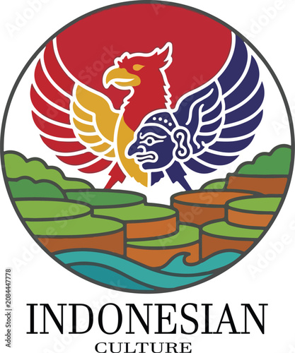 indonesian culture logo icon vector .