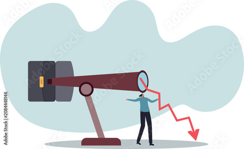 Cuadro en lienzo Stock market forecast downfall, vision to see future economic crisis or market crash