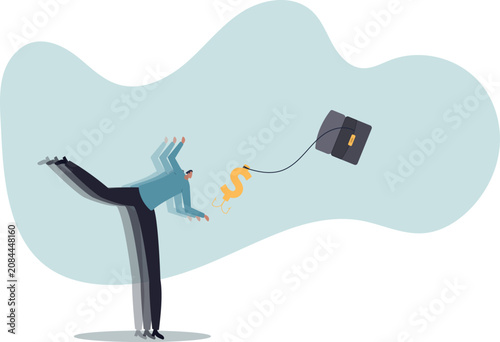 Εκτύπωση καμβά Financial fraud, illegal investment scam or ponzi scheme stealing money from greedy people