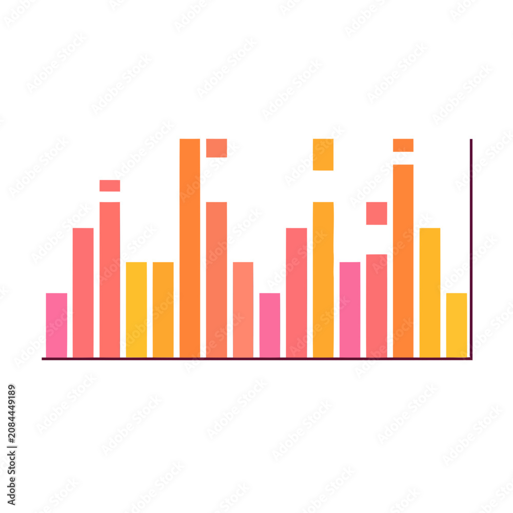 Obraz premium Bar chart with colorful bars
