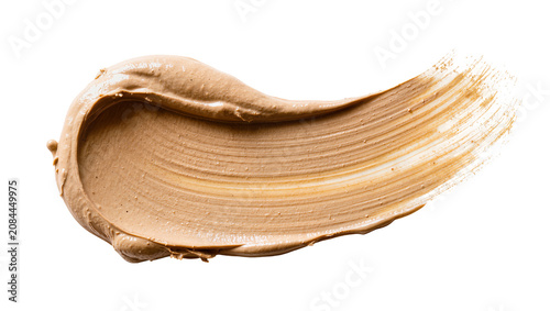 Photography Isolated beauty product stroke, creamy makeup texture, foundation swatch or face cream sample