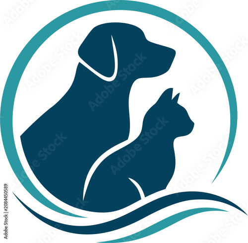 Stylish Pet Illustrations: Cats, Dogs, and Ocean Waves
