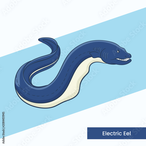 Electric Eel Vector Illustration - Unique Aquatic Predator Character - Amazon River Wildlife Graphic Art