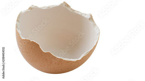Canvas-taulu Broken brown eggshell fragment with jagged edges, isolated on transparent backgr