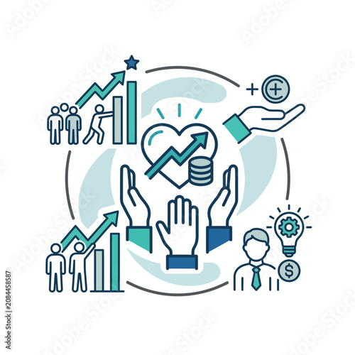 Conceptual vector illustration of corporate social responsibility