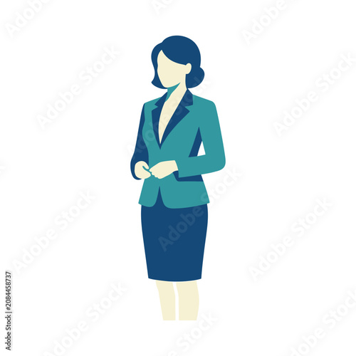 Vector illustration of a professional businesswoman in a suit