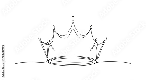 Schilderij op canvas Crown Line Drawing On White Background royal