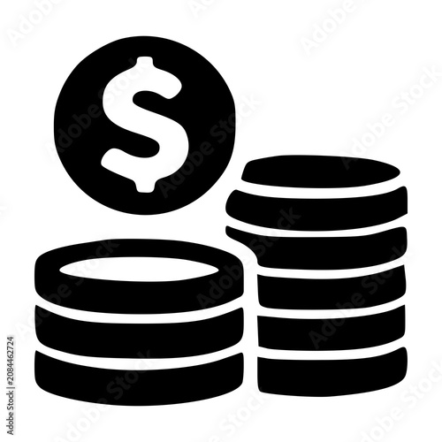 Multiple organized stacks of dollar coins standing side by side, representing accumulated personal savings, liquid banking assets, and cash flow reserves.