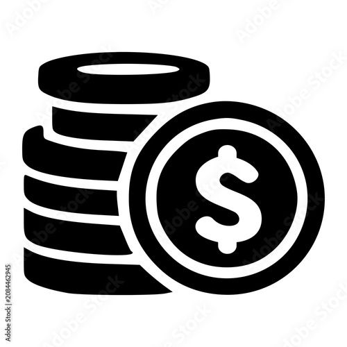 Stacks of industrial coins arranged behind a highlighted larger dollar sign medal, representing premium asset valuations, credit deposits, and bank capital.