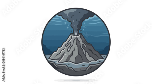 Картината върху платно Erupting underwater volcano spews smoke and ash on 2026-07-01.