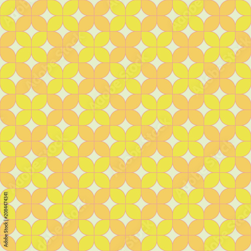 Fresh yellow geometric floral seamless pattern minimal abstract tile background