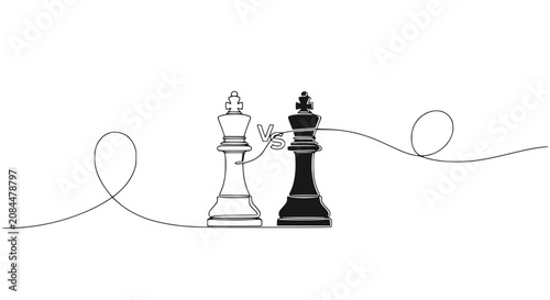 Photos Chess Kings Versus Contrast - Black and White Strategy Competition