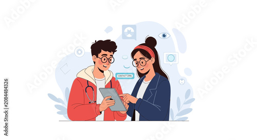 Doctor and patient consulting on digital tablet, medical technology and healthcare concept