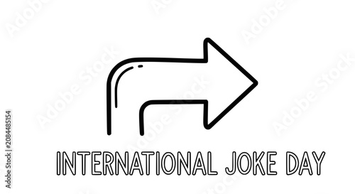Photography International Joke Day, Arrow Icon, Humor, Fun, Celebration, Vector Art