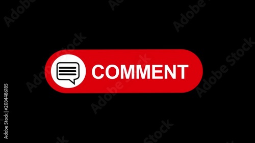Dynamic red comment button animation with interactive speech bubble for social media engagement, digital marketing, user interface and online community interaction