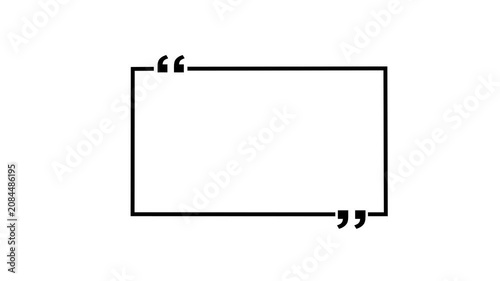 Minimalist black quote box frame animation with smooth motion for text overlay, social media digital marketing, and creative editorial projects