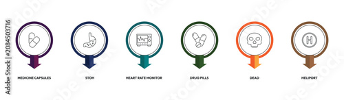 Foto medical outline icon set