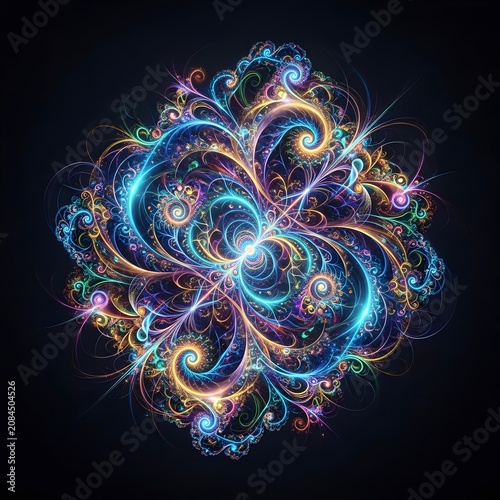 Abstract swirling galaxy cosmic energy nebula.