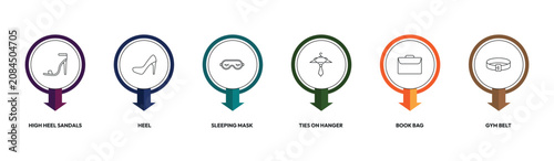 Foto fashion outline icon set