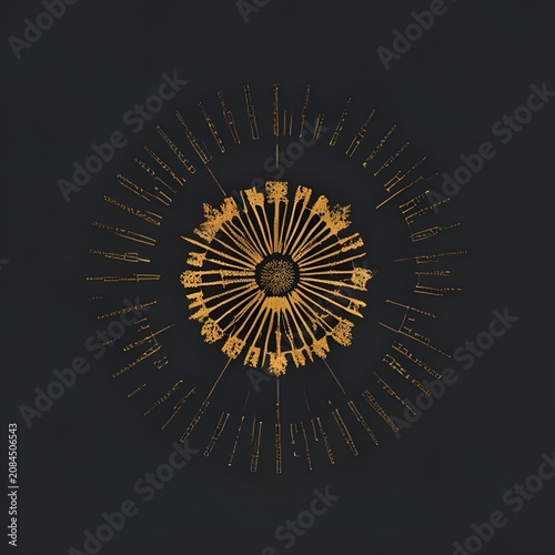 Golden fireworks explosion in dark night sky.