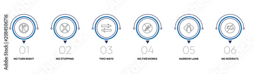 Photos traffic signs outline icon set