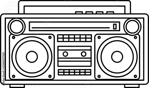 Retro Boombox Cassette Player Icon